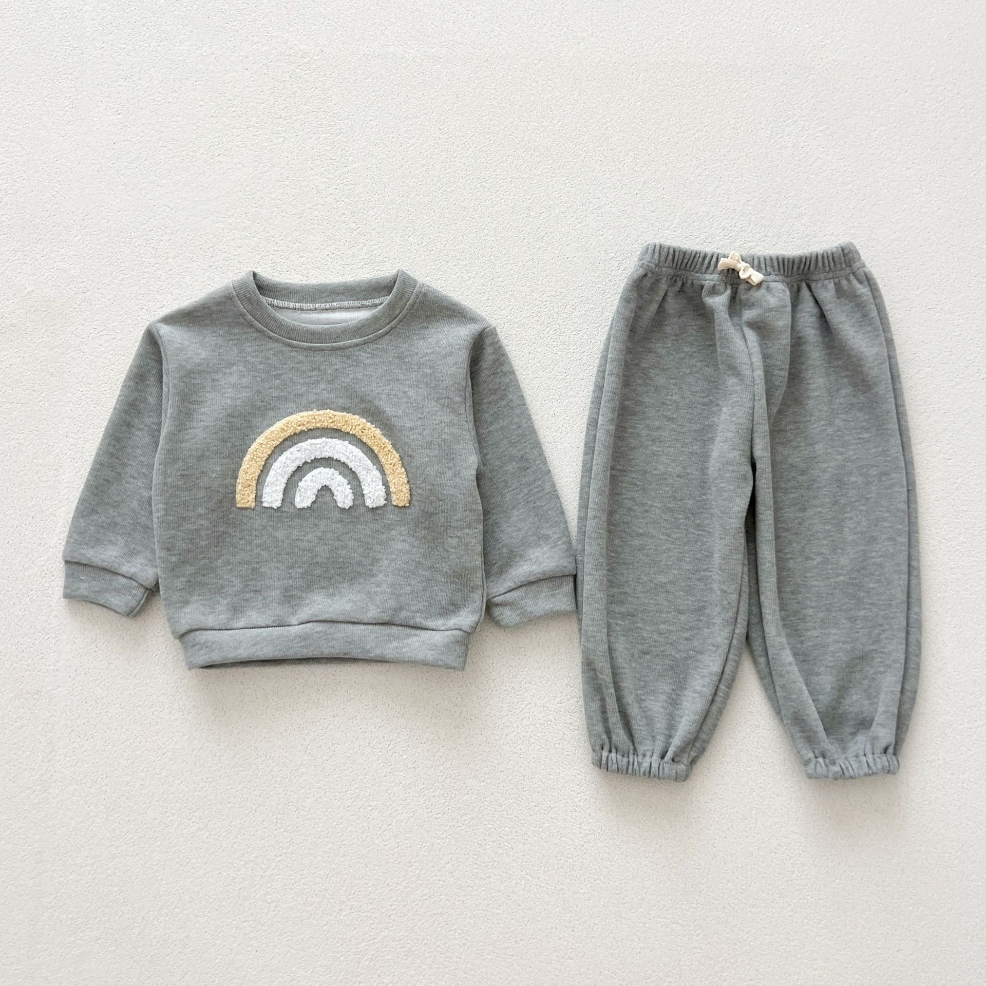 Spring Autumn Baby Boys Casual Clothes Set New Born Girls Cotton Long Sleeve Top+Pants