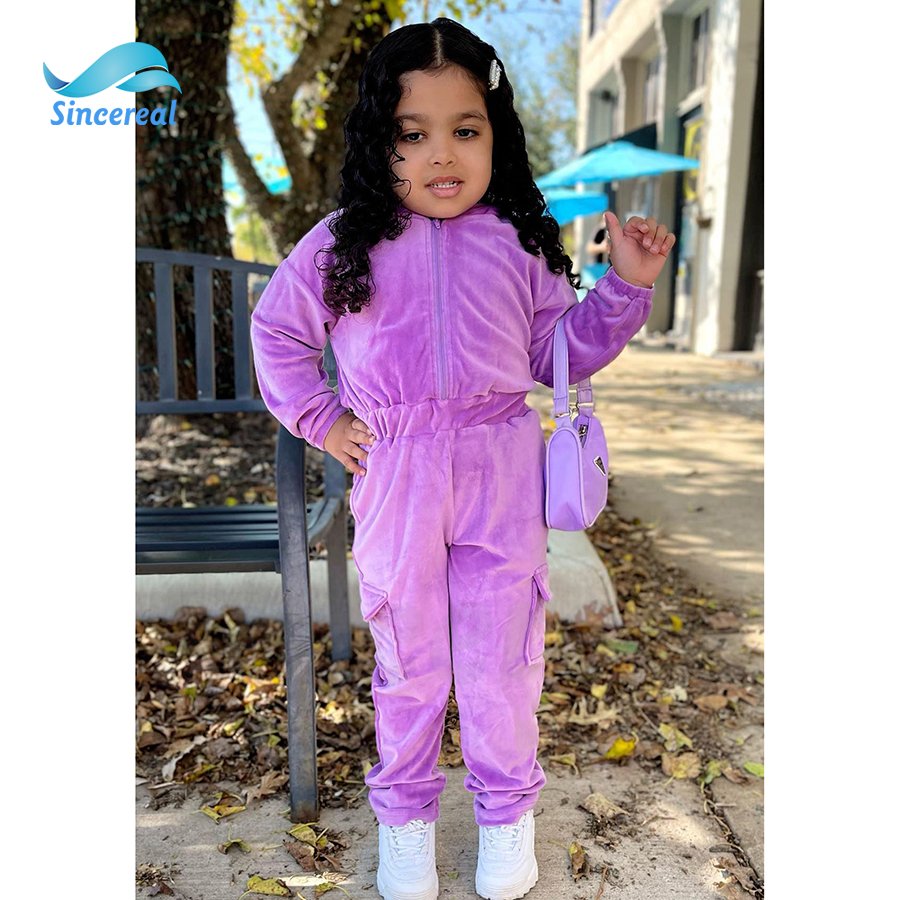 Sincereal Kids Autumn Clothes Clothes Set Velvet Jacket and Pant 2Pcs Spring Fall girl Velour Tracksuit Outfits Set