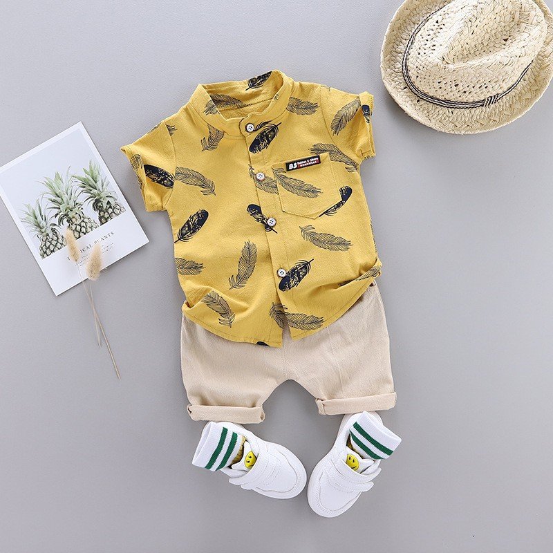 Toddler Baby Dress Clothes For Boys Summer Outfits Short Sleeve Shirts Shorts 1-4 Years Stylish Boy Clothing Set