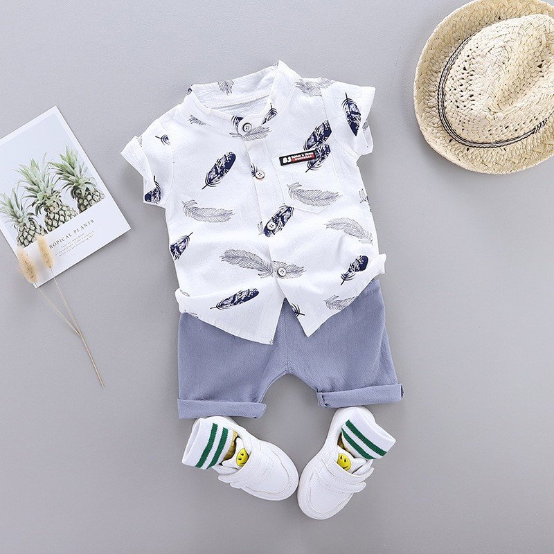 Toddler Baby Dress Clothes For Boys Summer Outfits Short Sleeve Shirts Shorts 1-4 Years Stylish Boy Clothing Set