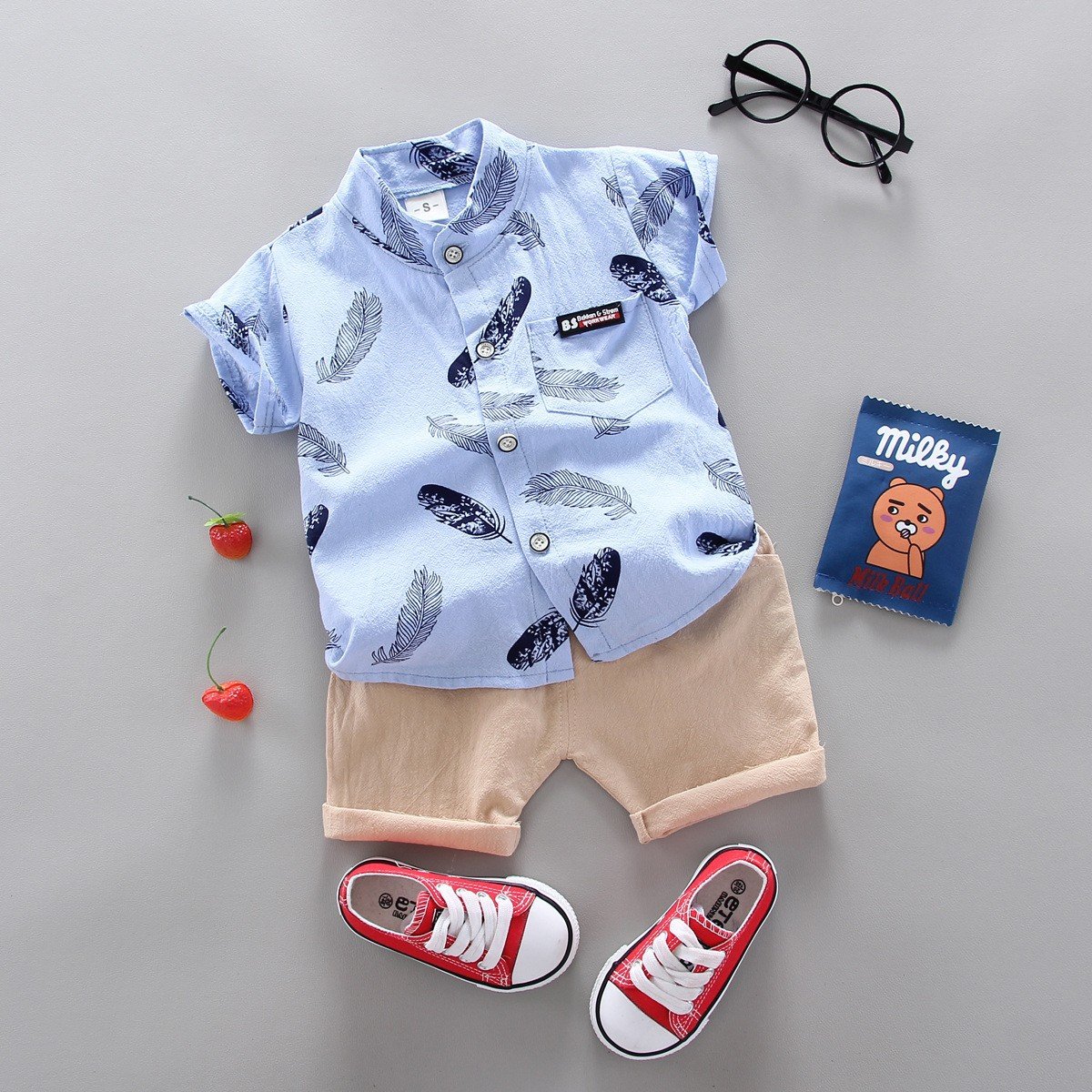 Toddler Baby Dress Clothes For Boys Summer Outfits Short Sleeve Shirts Shorts 1-4 Years Stylish Boy Clothing Set