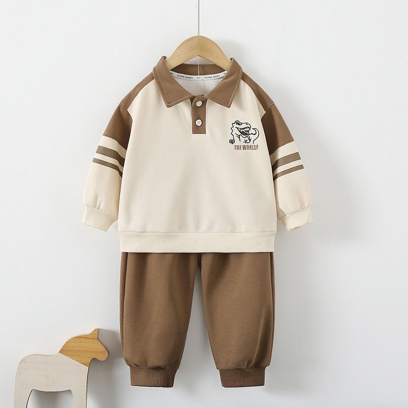 Wholesale Boys Clothing Sets for Kids Autumn Spring Cotton Fabric long pants with Polo Designs High Quality baby Clothing Set