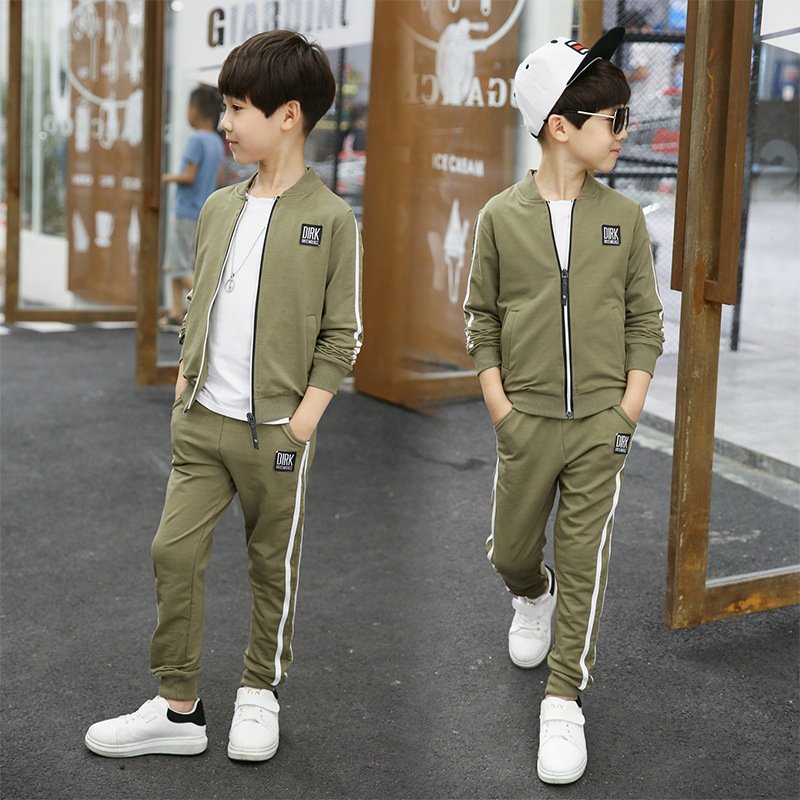 4-15 Years Old High Quality Boys Clothing Set Autumn Sports Children's Clothing Zipper Jacket + Pants 2PCS Boy Clothes