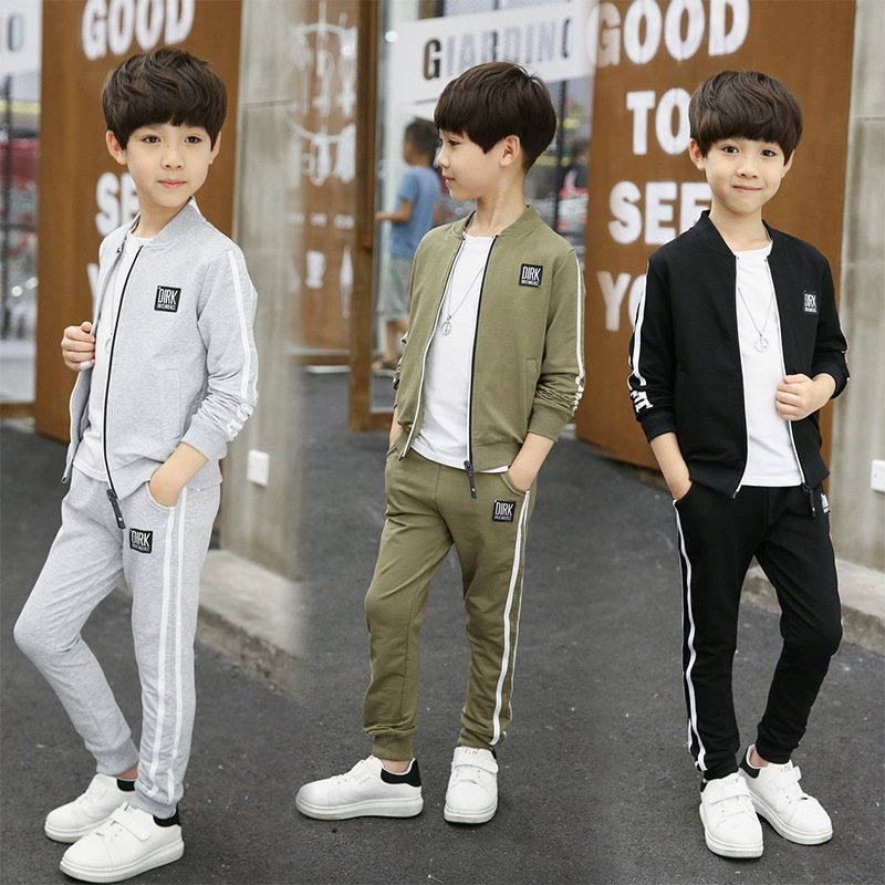 4-15 Years Old High Quality Boys Clothing Set Autumn Sports Children's Clothing Zipper Jacket + Pants 2PCS Boy Clothes