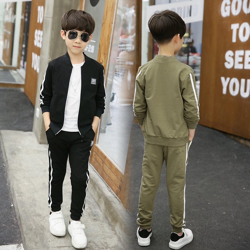 4-15 Years Old High Quality Boys Clothing Set Autumn Sports Children's Clothing Zipper Jacket + Pants 2PCS Boy Clothes