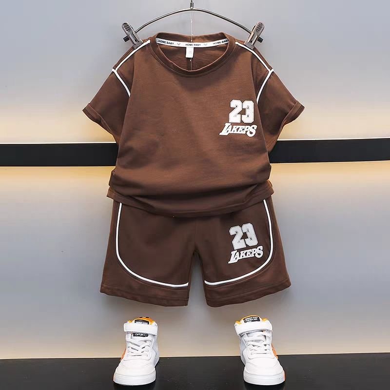 Wholesale Summer Children's Clothing Made in China ODM Supply Short Sleeve Shorts in Worested Fabric Two Sets