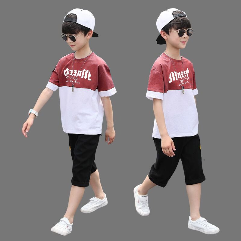 New Summer Boys Clothing Sets Children T-shirt Short Sleeve +Pants Set Two Pieces Set Kids Baby Boys Clothes 6 8 10 11 12 Years