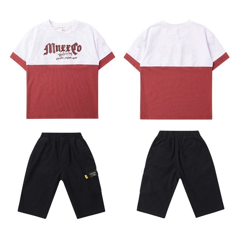 New Summer Boys Clothing Sets Children T-shirt Short Sleeve +Pants Set Two Pieces Set Kids Baby Boys Clothes 6 8 10 11 12 Years