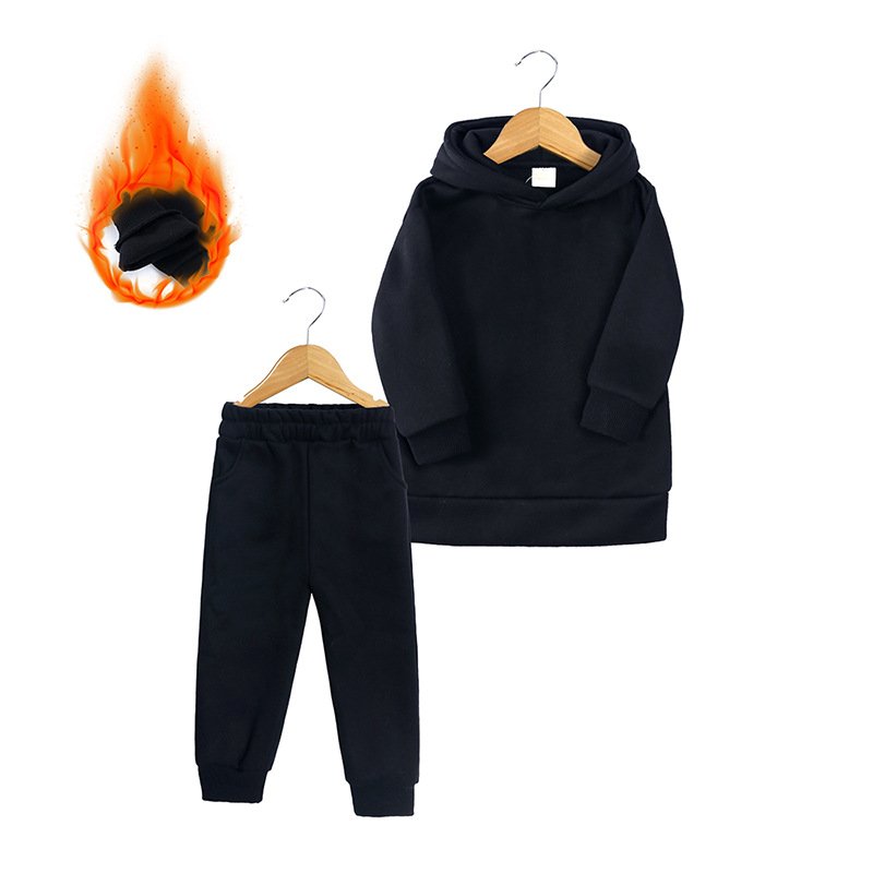 Custom Embroidery Cotton Kids Jogger Hoodies Sets Pullover Tracksuit Children Clothing High Quality 2piece Kids Sweatsuit Sets