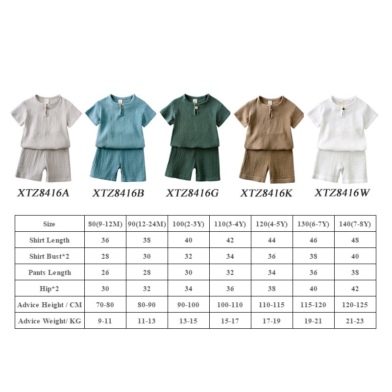 custom kids summer clothing sets linen cotton 2 pcs kids pajamas toddler boy girl clothes wholesale children clothes set