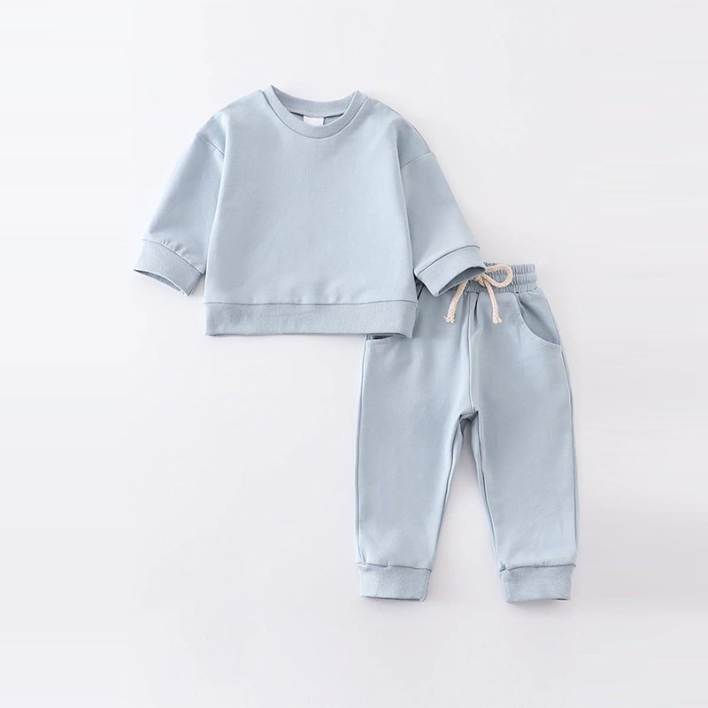 Organic cotton french terry kid jogger set tracksuits for children streetwear Boys clothing sets custom kids sweatsuit sets