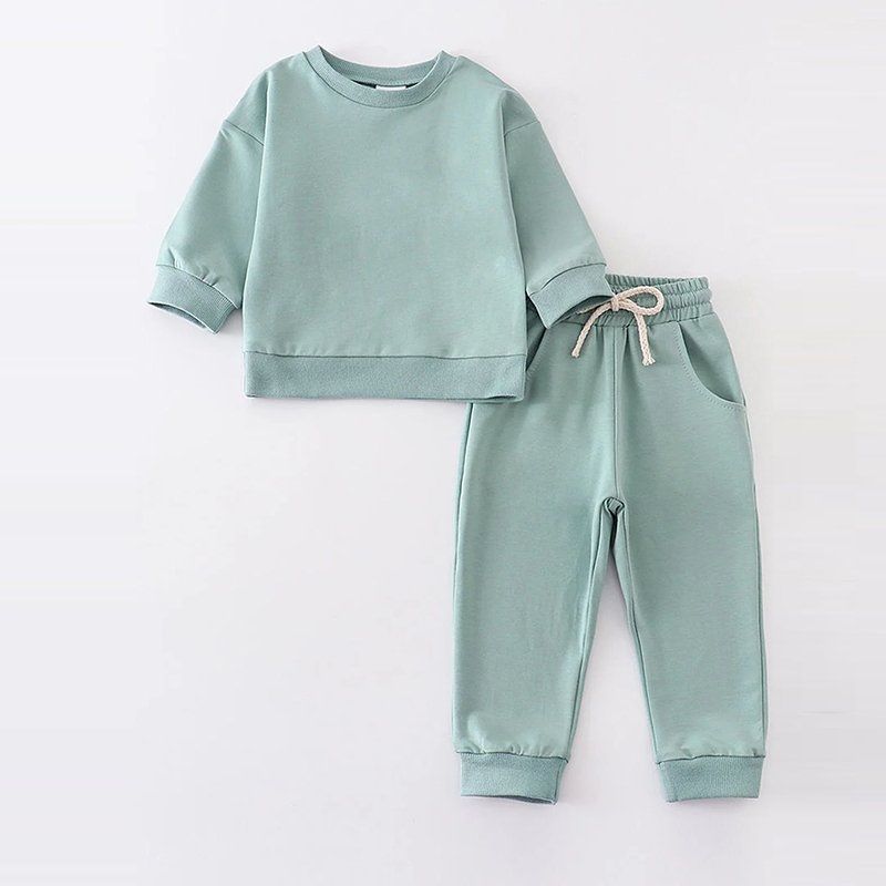 Organic cotton french terry kid jogger set tracksuits for children streetwear Boys clothing sets custom kids sweatsuit sets