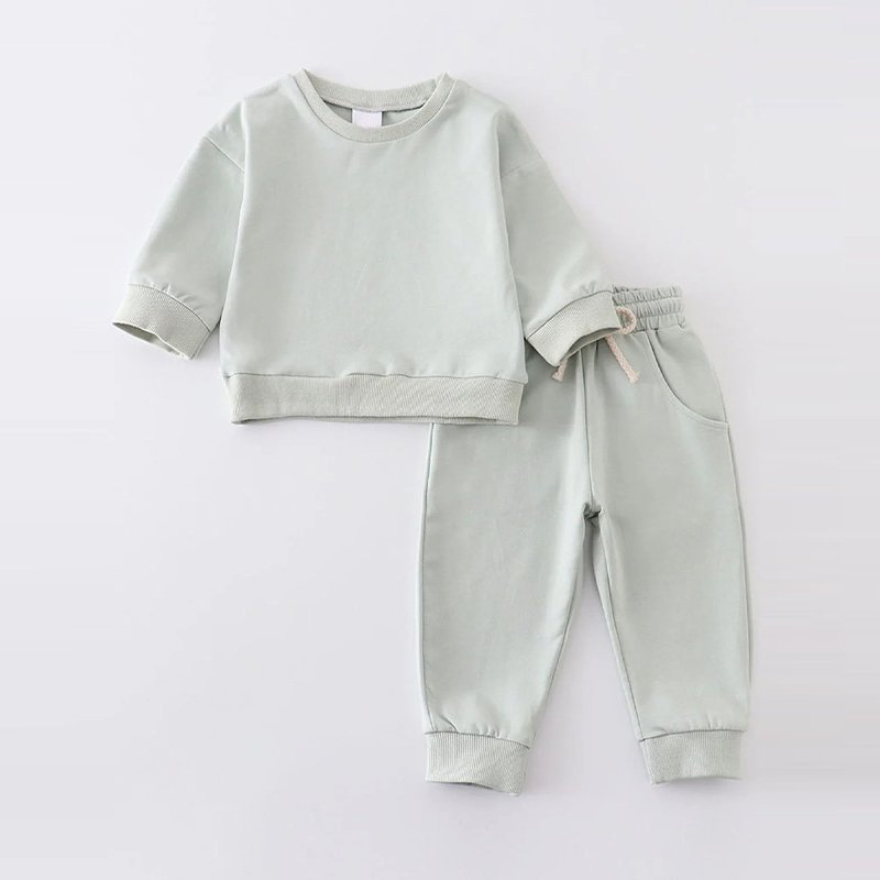 Organic cotton french terry kid jogger set tracksuits for children streetwear Boys clothing sets custom kids sweatsuit sets