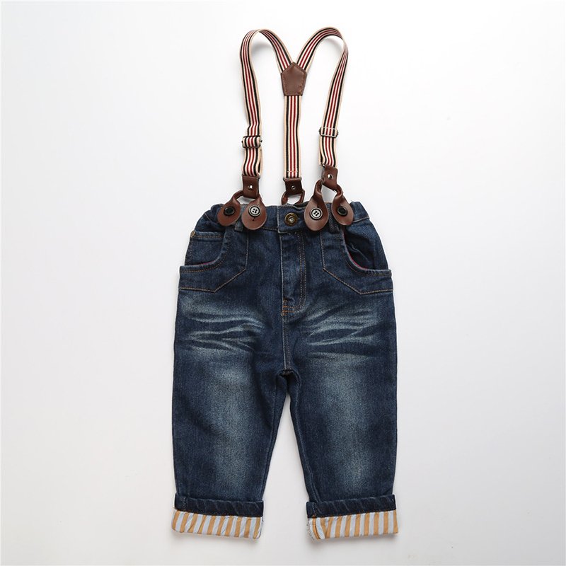 Checked shirt + tshirt + denim pants 3 pcs set children clothes fall kids clothing set for boys