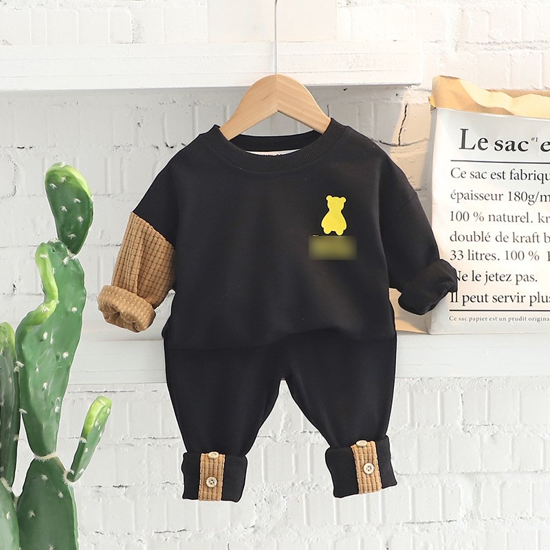 2023 Kid T-shirt Suit Korean Cartoon Print 1 To 5T Cotton Jogger Tracksuit Set Casual Wear Special-sleeved Baby Clothing Sets