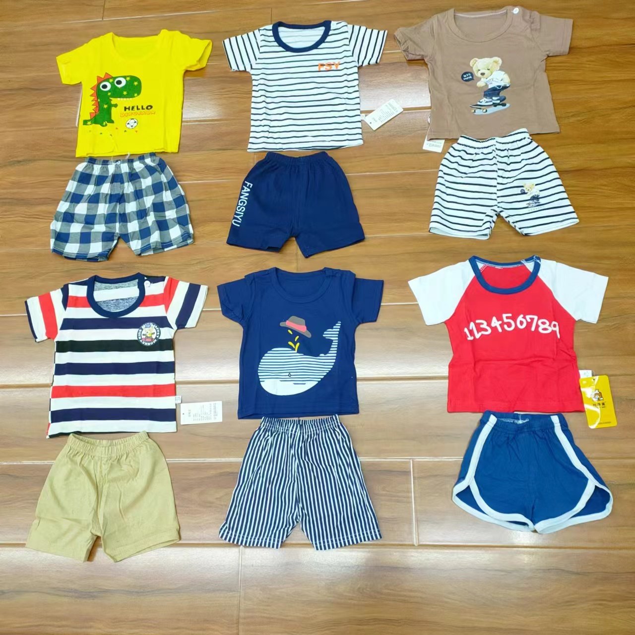 Baby clothing kids set clothes baby Summer Short Sleeve Tops Boys Girls Outfits 2 Pieces overstock assorted leftover surplus