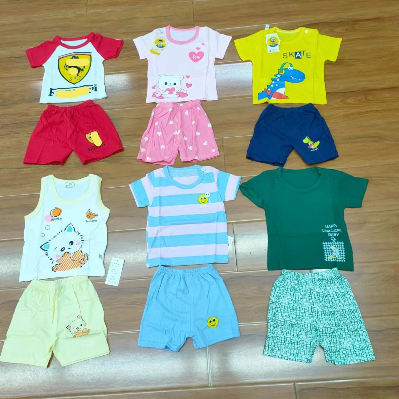 Baby clothing kids set clothes baby Summer Short Sleeve Tops Boys Girls Outfits 2 Pieces overstock assorted leftover surplus