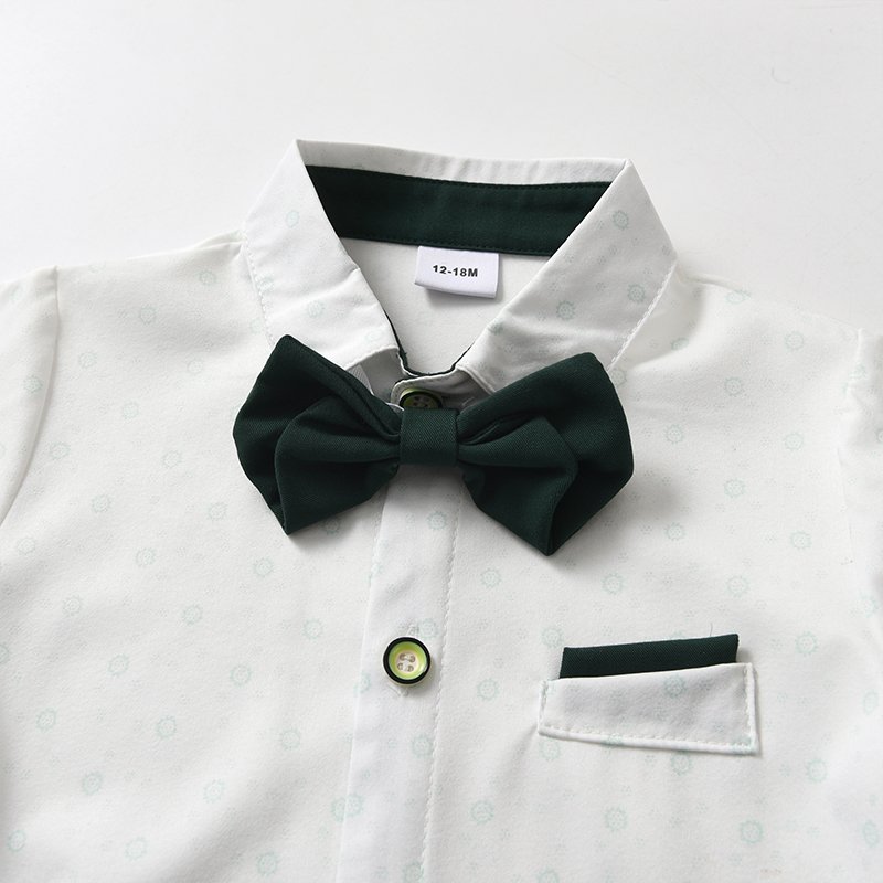 New Style Boy Clothing Set Autumn Long Sleeve Shirt + Suspenders Trousers Kids Birthday Party Costume Children Gentleman Suit