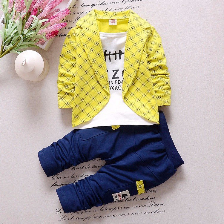 Hot Selling Spring Baby Boy Clothing Set 2pcs Gentlemen Suit Baby Boy Clothing Set
