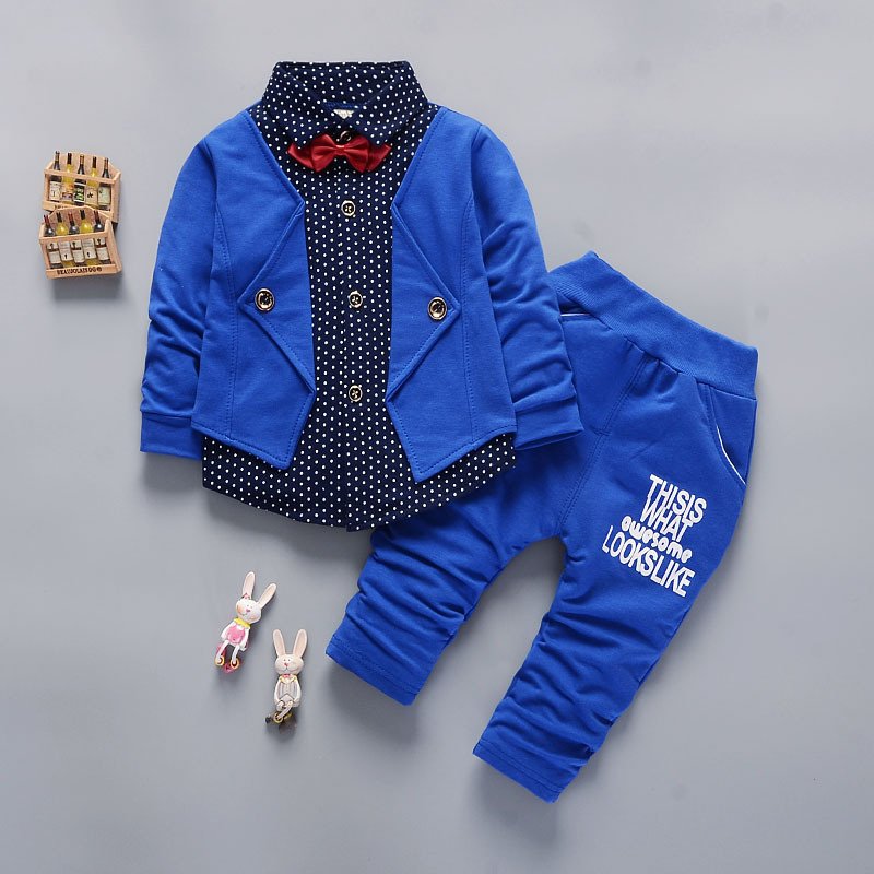 Hot Selling Spring Baby Boy Clothing Set 2pcs Gentlemen Suit Baby Boy Clothing Set