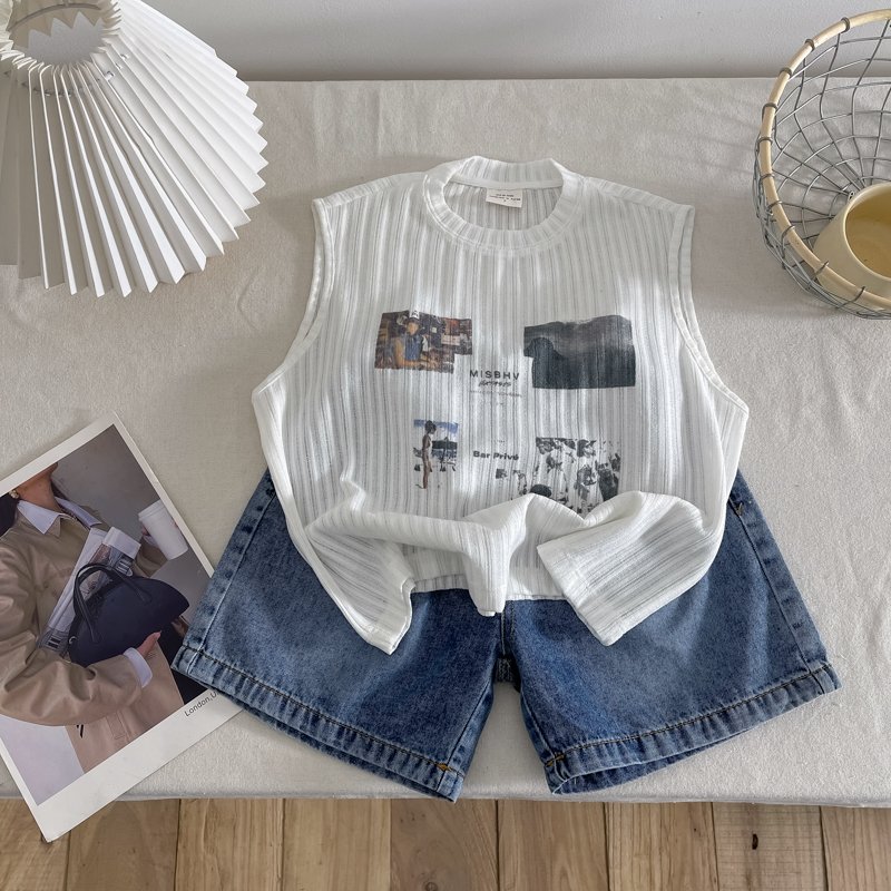 New Summer sleeveless tank tops shorts 2Pcs Outfits Vest and Shorts Suit Kids Boys clothing sets