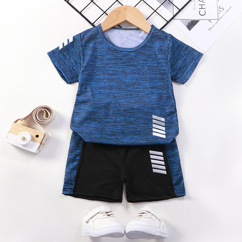 New arrival high quality children summer sports suits sets wholesales Boy's breathable quick-drying sportswear kid clothing