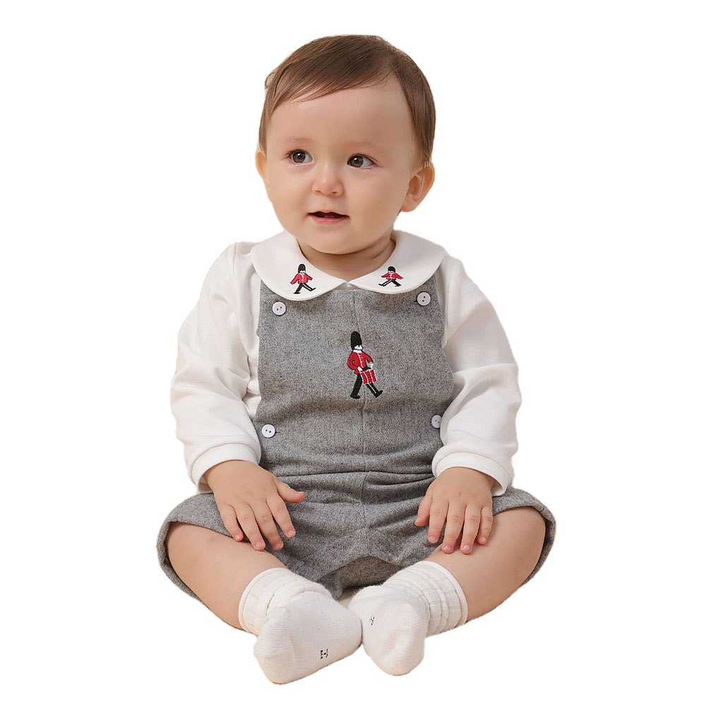 Kids Autumn Spanish Boutique Two Piece Embroidery Long Sleeve Shirt Pants Children Overall Clothes Outfit Baby Boy Clothing Set