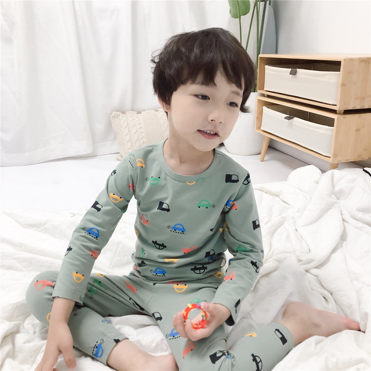 Wholesale custom kids pajamas cotton girls kids pajamas sets children sleepwear baby tights