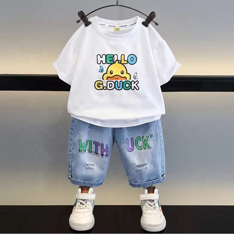 Children's clothing set Boys and girls T-shirt shorts Summer clothing Cotton cartoon casual children's baby clothing set