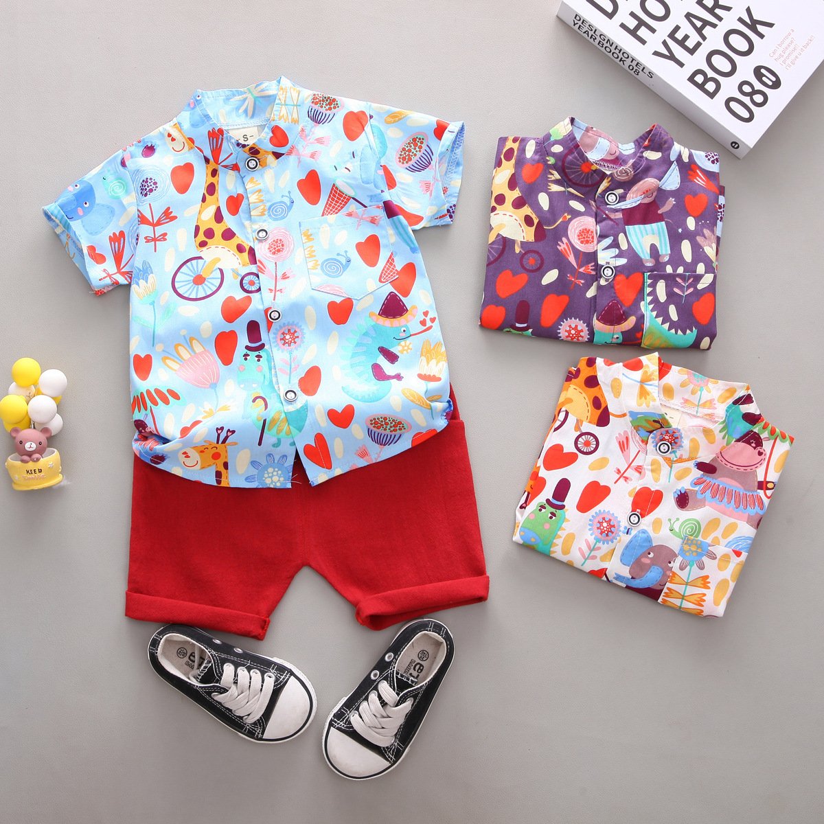 Kids Wear Wholesale Children Clothes Cotton Valentine's Day Baby Tracksuit Shorts Set Kid Sweat Suit Toddler Boys Clothing Sets