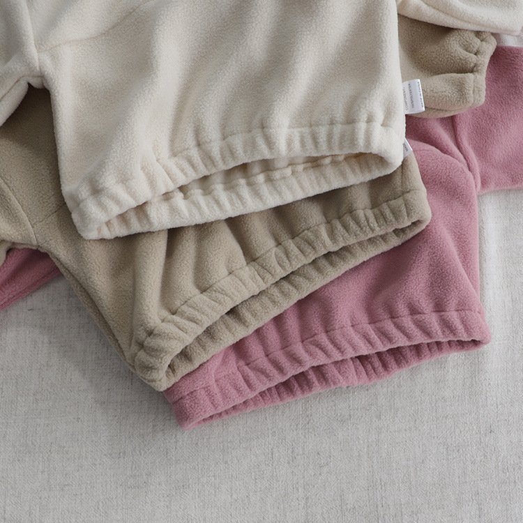 High Quality Children Winter Warm Cloth Long Sleeve Solid Color Baby Clothes Suits Thick Kids Clothes Tops&Pants 2 pcs Sets