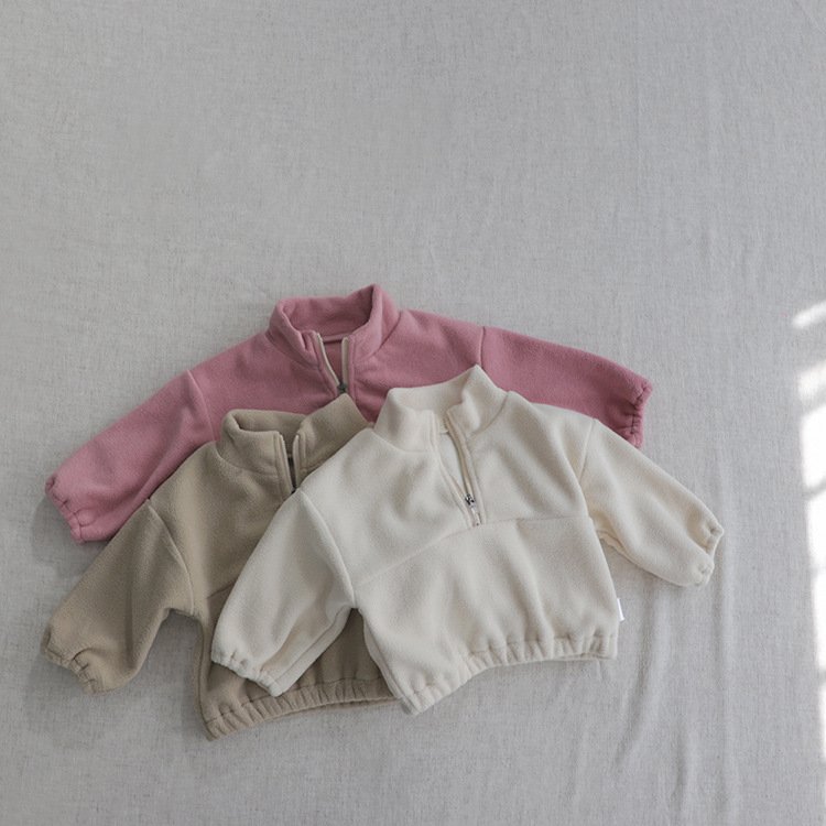 High Quality Children Winter Warm Cloth Long Sleeve Solid Color Baby Clothes Suits Thick Kids Clothes Tops&Pants 2 pcs Sets