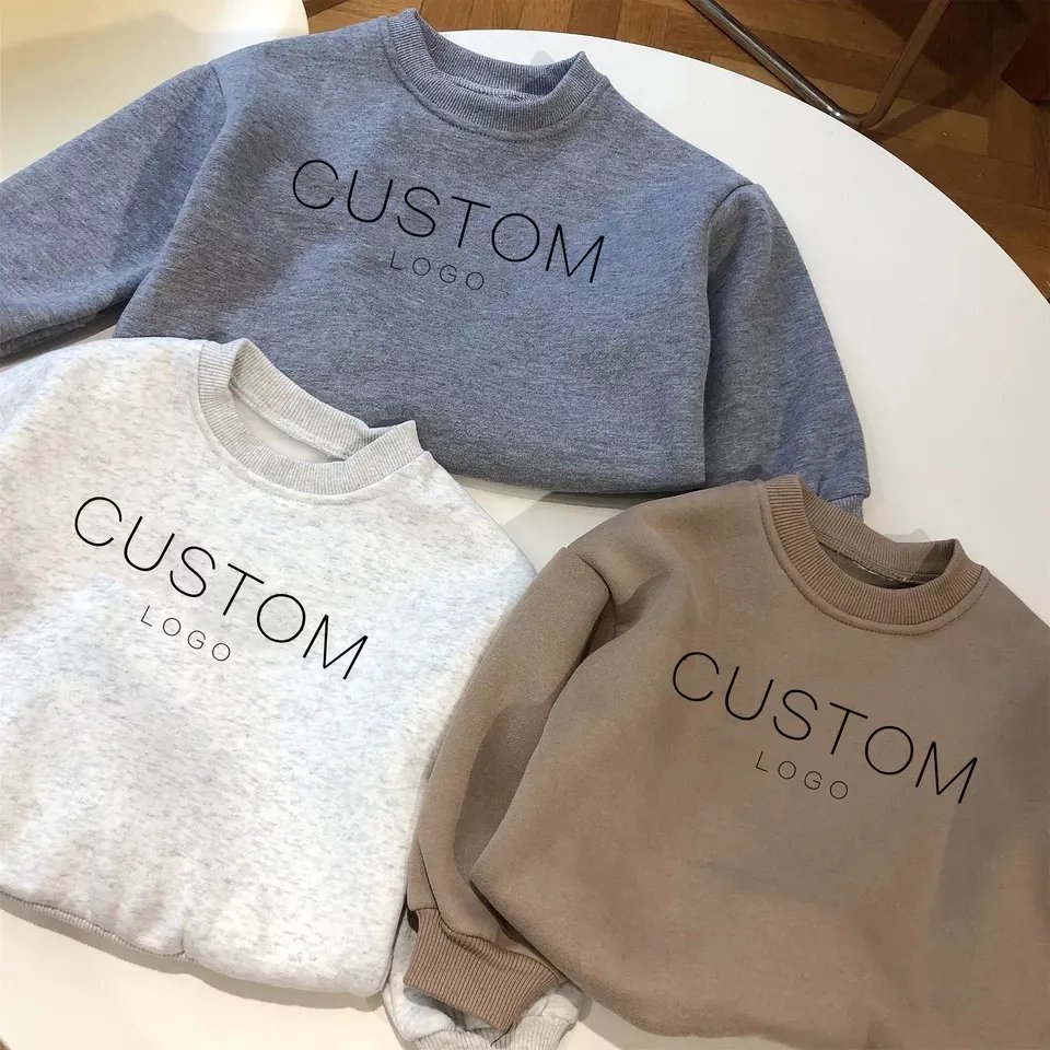 teng cai Wholesale Toddler Boy Suit Clothes 100% Cotton Kids Clothing Fleece Sweatshirt Two Piece Sets