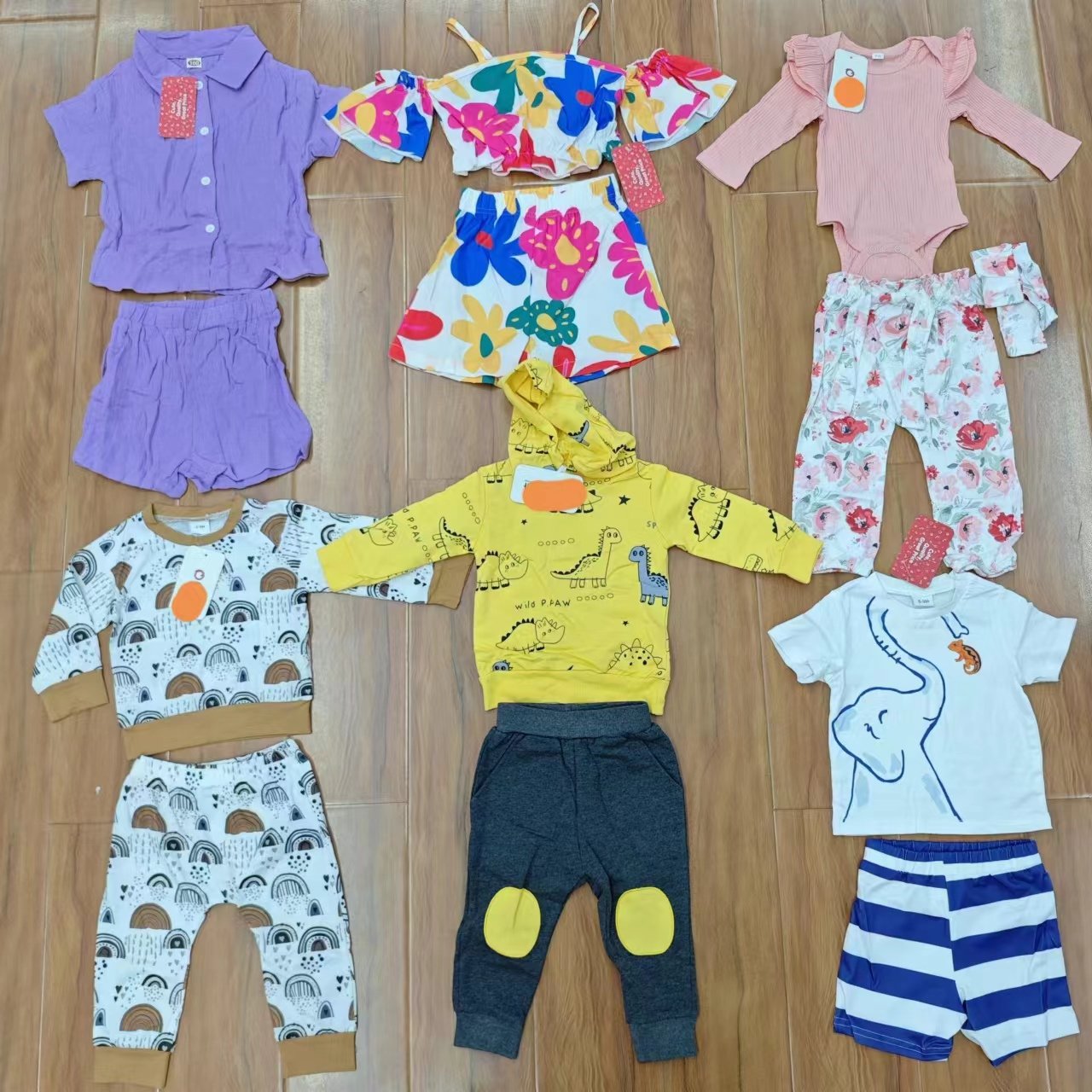 Newborn Baby tenor clothing sets baby Summer Short Sleeve Tops Boys Girls Outfits 2 Pieces overstock assorted leftover surplus