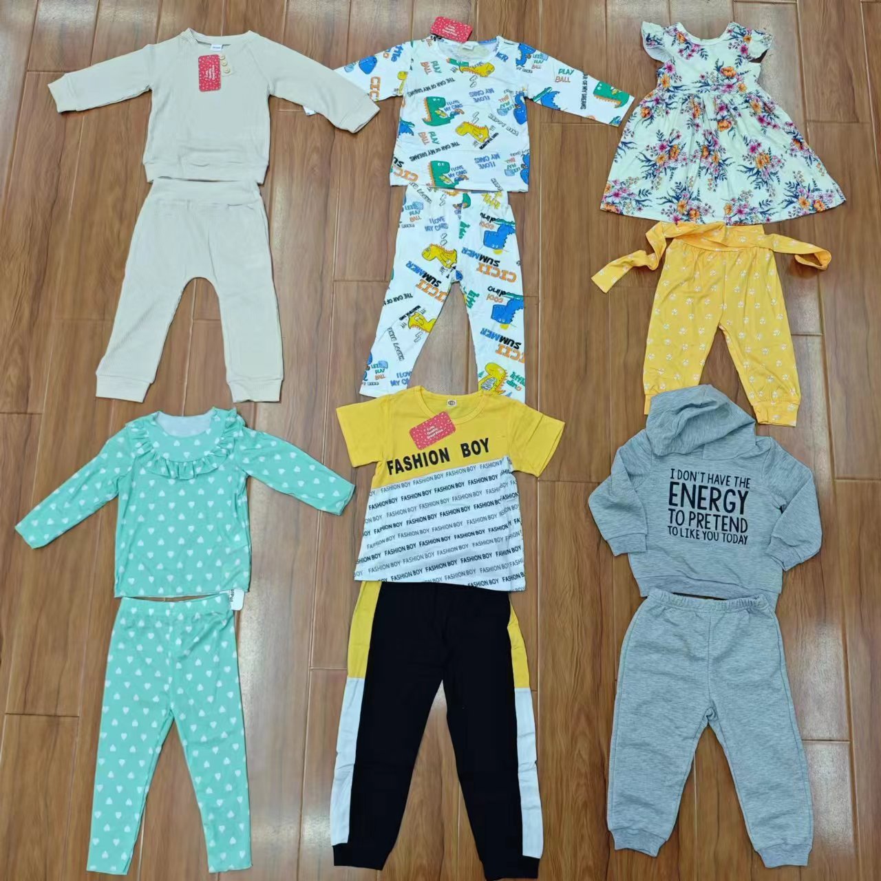 Newborn Baby tenor clothing sets baby Summer Short Sleeve Tops Boys Girls Outfits 2 Pieces overstock assorted leftover surplus