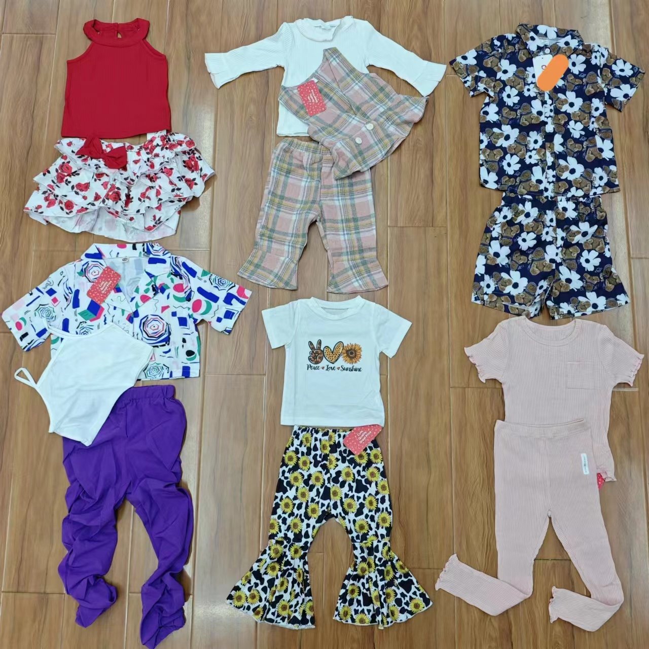 Newborn Baby tenor clothing sets baby Summer Short Sleeve Tops Boys Girls Outfits 2 Pieces overstock assorted leftover surplus