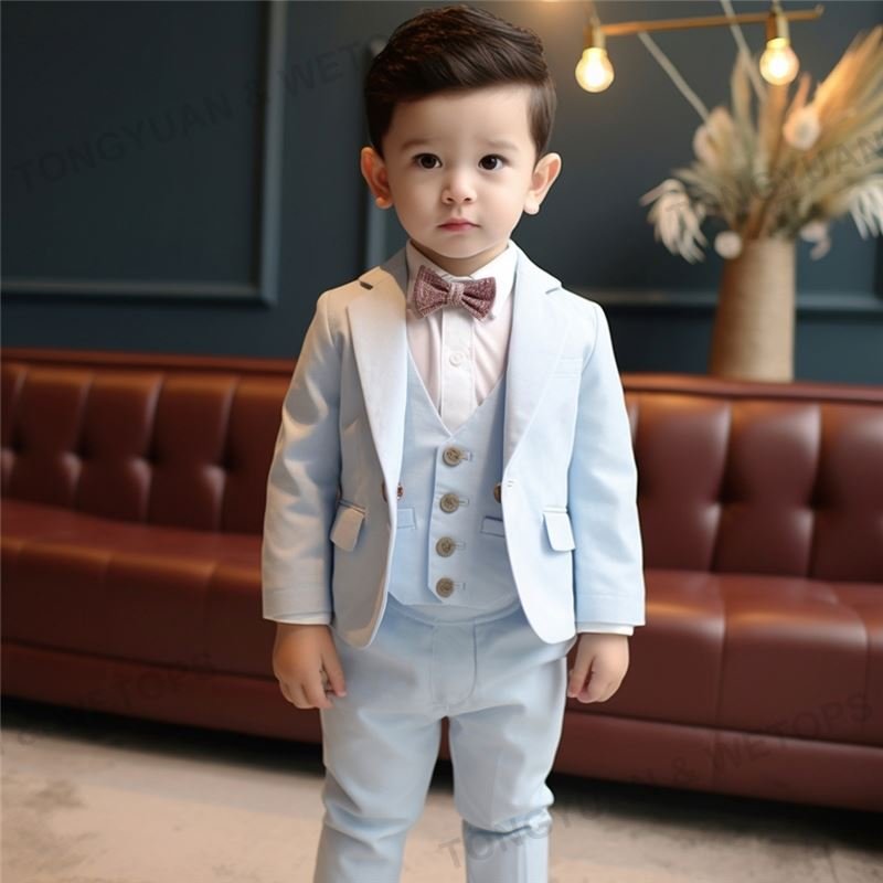 Custom Clothing Looks Sharp 1Y To 6Y Boys Suits Baby Birthday Cloth Set Classic Long Sleeve Wedding Suits For Kids Boys