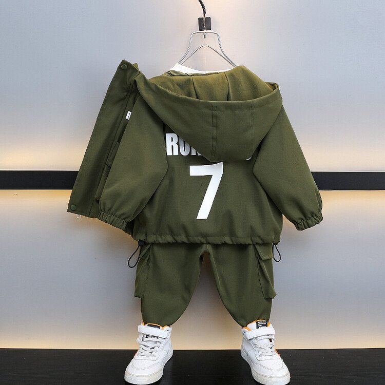 Wholesale Newest Spring Autumn Children Suits Hooded Jacket+Pants 2pcs Fashion Kids Boy Clothes Sets
