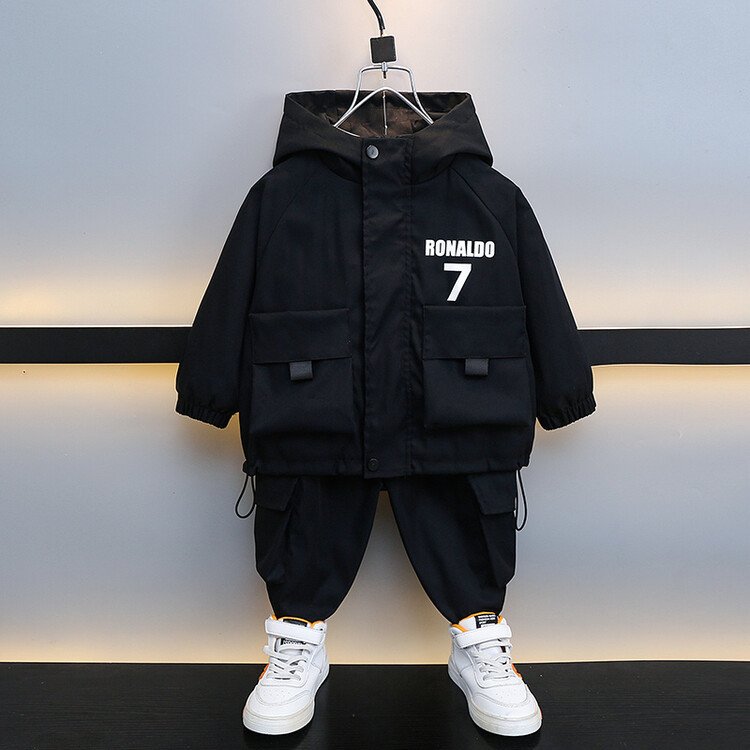 Wholesale Newest Spring Autumn Children Suits Hooded Jacket+Pants 2pcs Fashion Kids Boy Clothes Sets