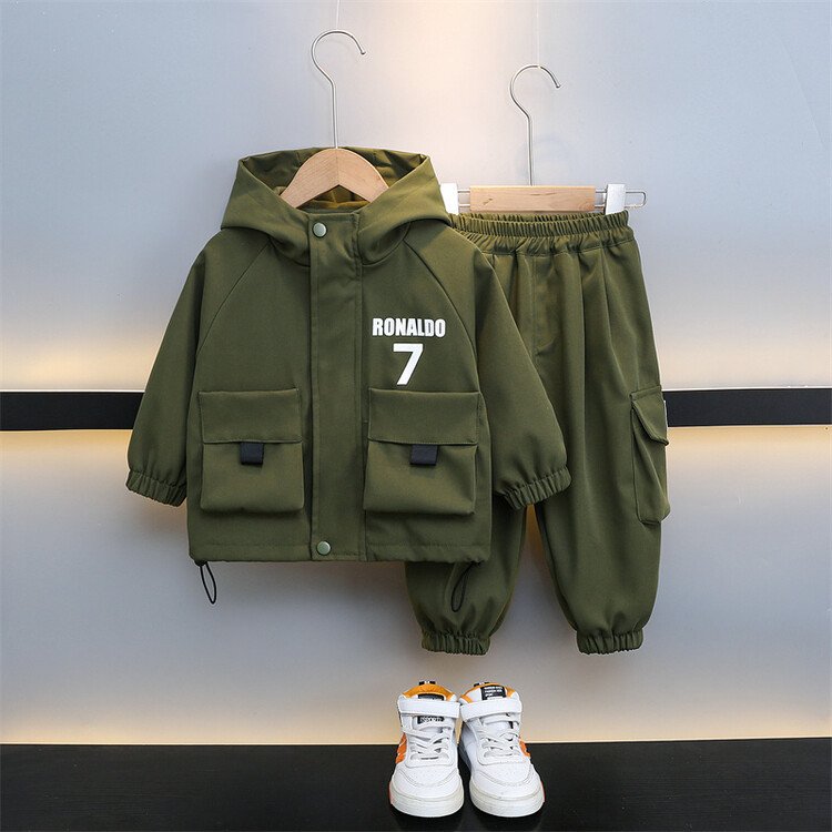 Wholesale Newest Spring Autumn Children Suits Hooded Jacket+Pants 2pcs Fashion Kids Boy Clothes Sets
