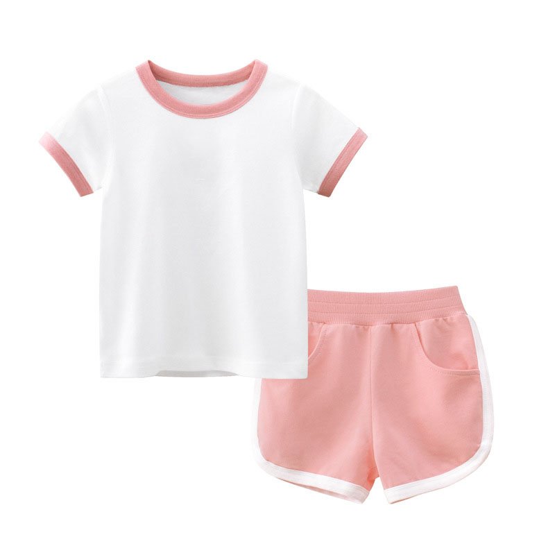 wholesale cotton kids Essential Tracksuit Children's Clothing sets t shirt and short 2 pcs sportswear outfits unisex suit