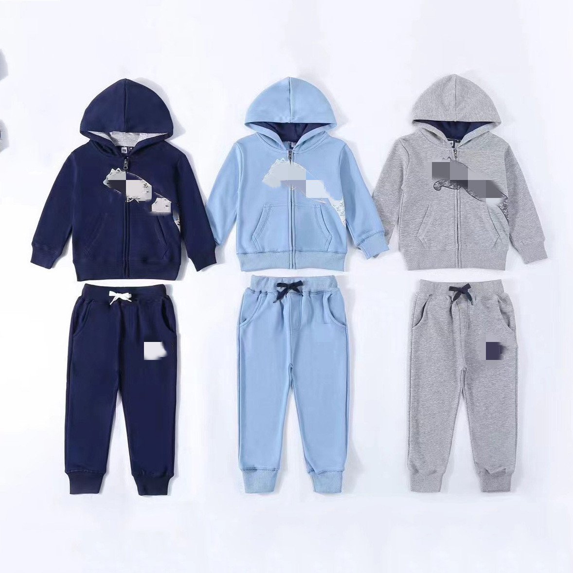 Have Stock hoodies set kids Patchwork Color fall boy clothing set Full Length boys clothing sets