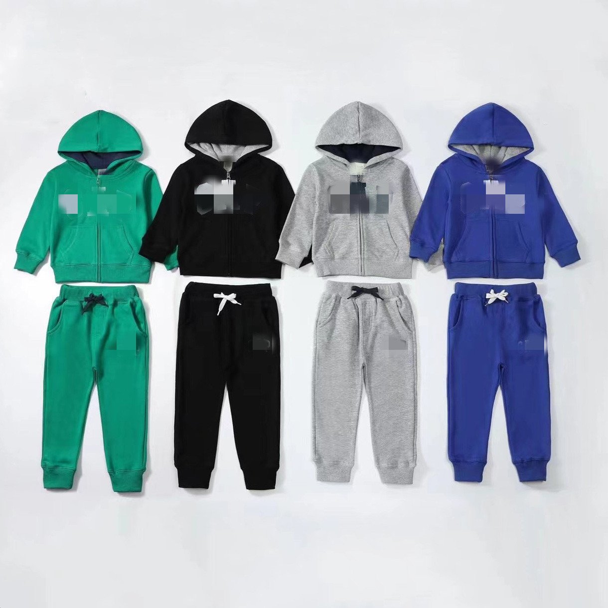Have Stock hoodies set kids Patchwork Color fall boy clothing set Full Length boys clothing sets