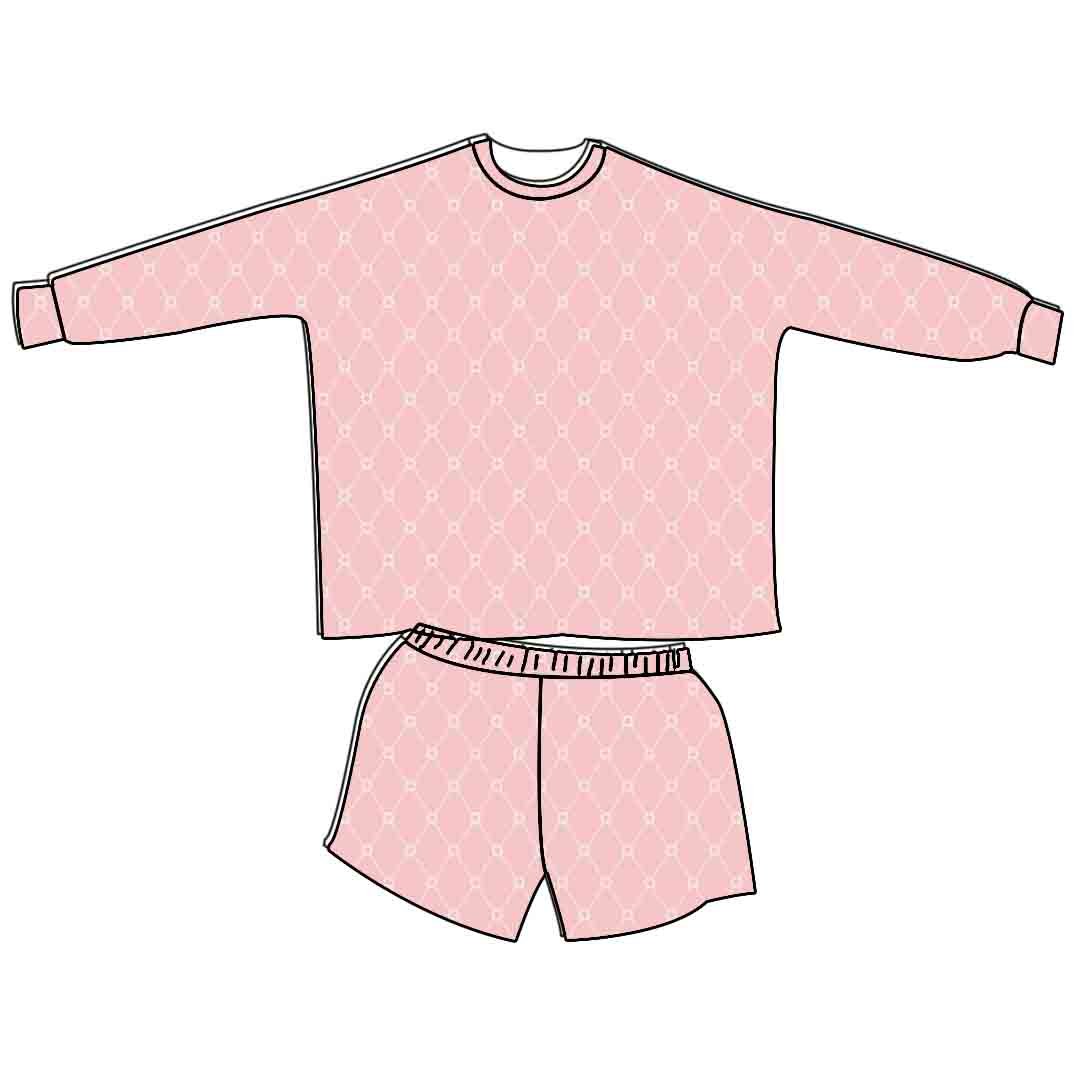Yihui children's plaid casual hand-embroidered cotton set custom printed baby clothing boys and girls 2-piece set pajamas