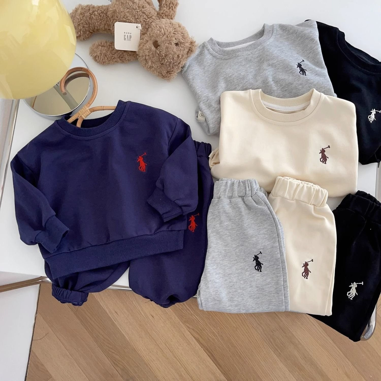 Wholesale Kids Clothing Two Piece Set Print Boys Long Sleeve Crew neck hoodie and pants