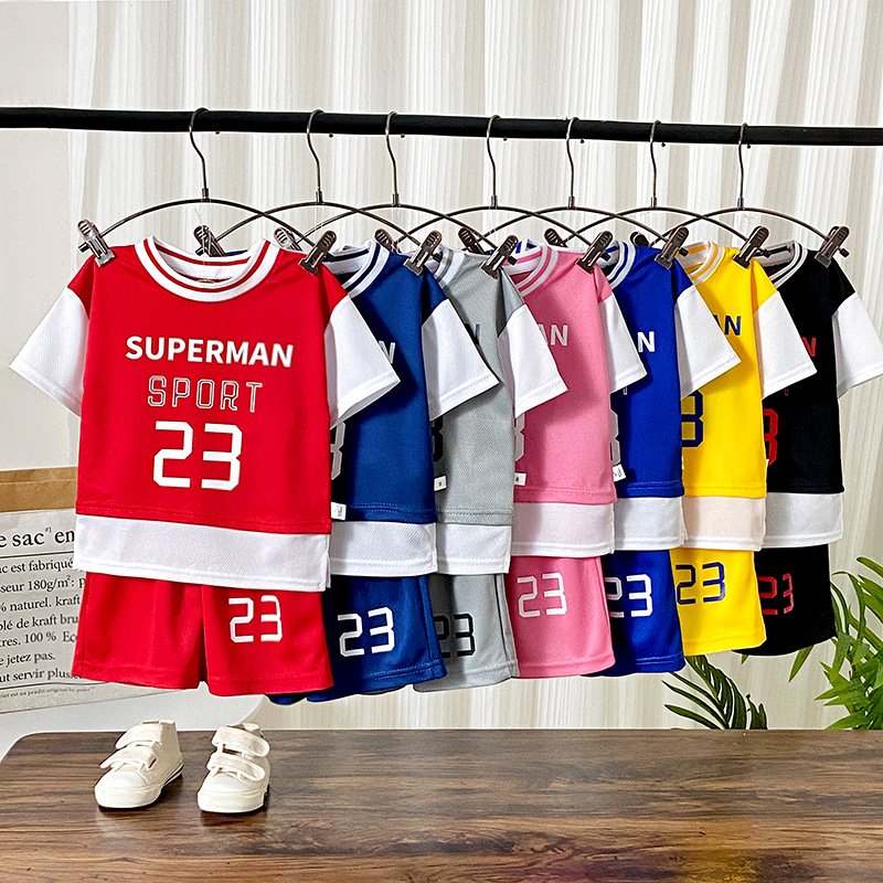 Wholesale Toddler Boy Clothes Set Sports Short Sleeve T Shirt And Shorts Unisex Baby Clothing Sets