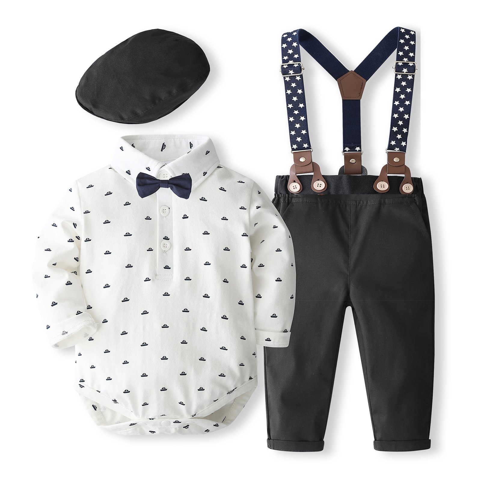 Cotton Baby Boy Formal Clothes Gentleman Baby Boy 1st Birthday Party Outfit Suit 0-24 Months Infant Clothes Baby Boy Suit Set