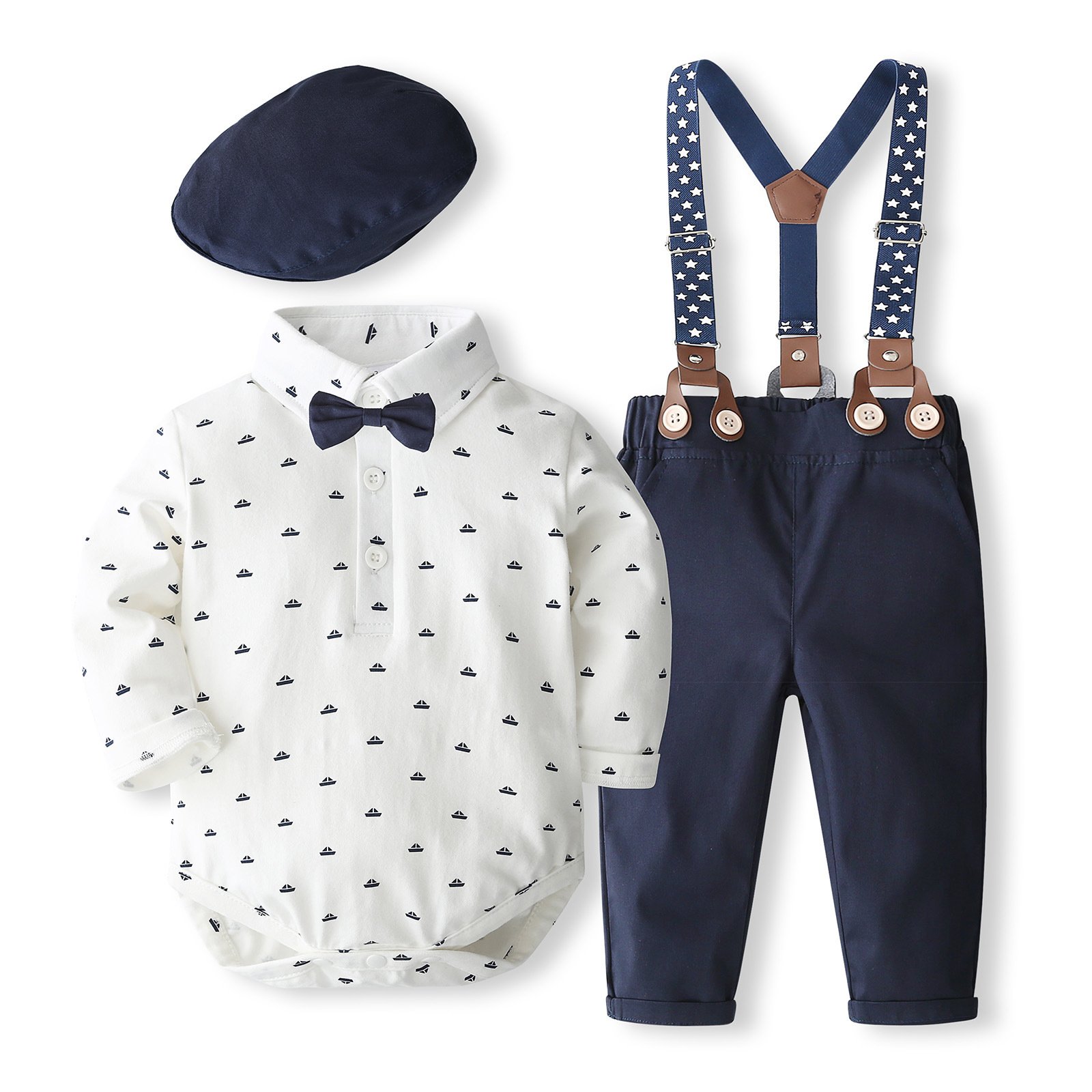 Cotton Baby Boy Formal Clothes Gentleman Baby Boy 1st Birthday Party Outfit Suit 0-24 Months Infant Clothes Baby Boy Suit Set