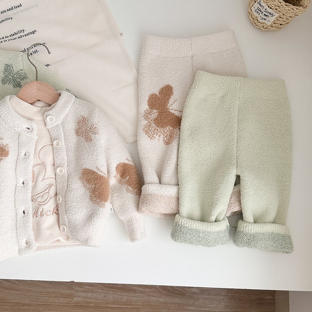 Purorigin New Fashion Kids Christmas Outfit Girls Sets Two Piece Sweaters Set For Kids Girls And Boys Soft Fluffy Pajama Set