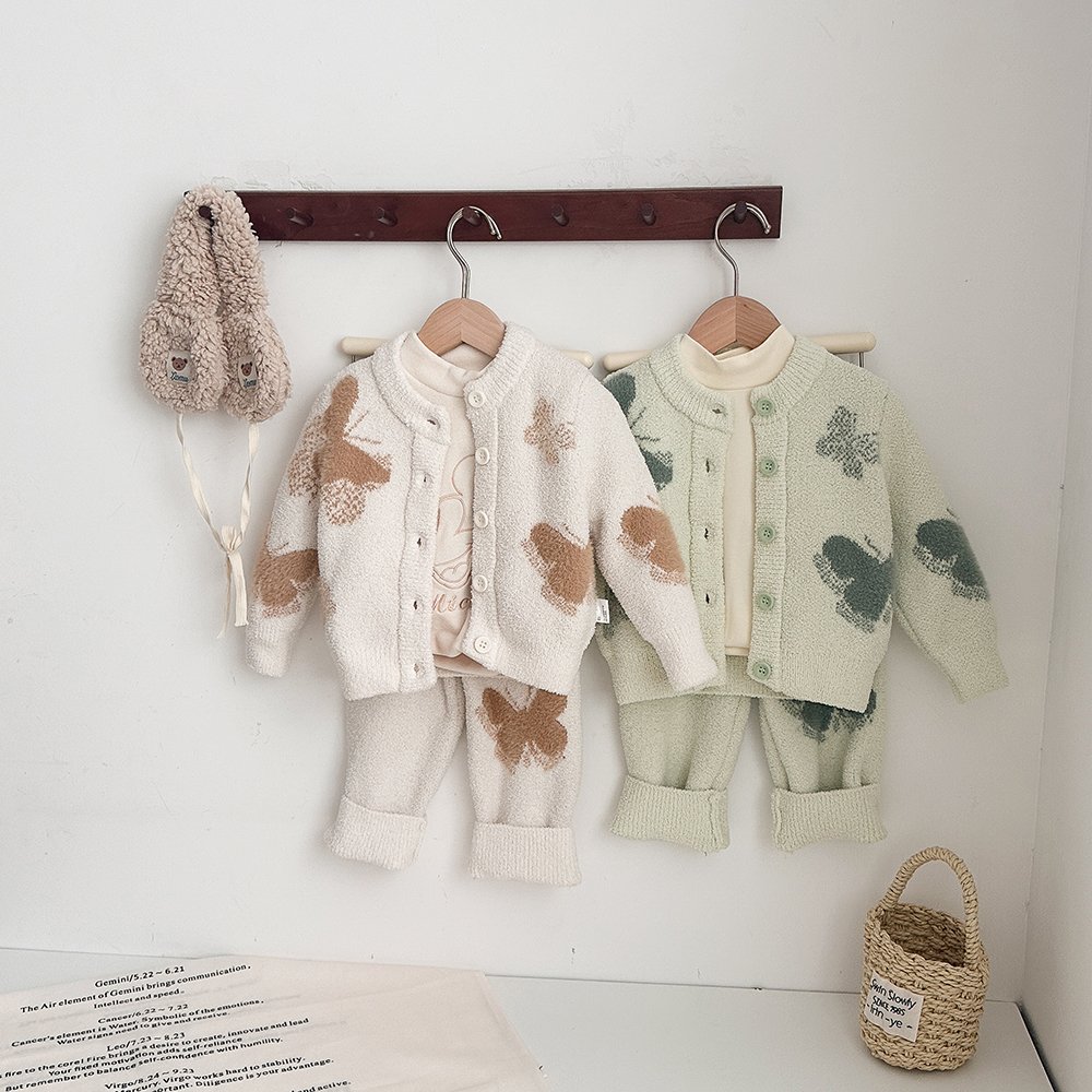 Purorigin New Fashion Kids Christmas Outfit Girls Sets Two Piece Sweaters Set For Kids Girls And Boys Soft Fluffy Pajama Set